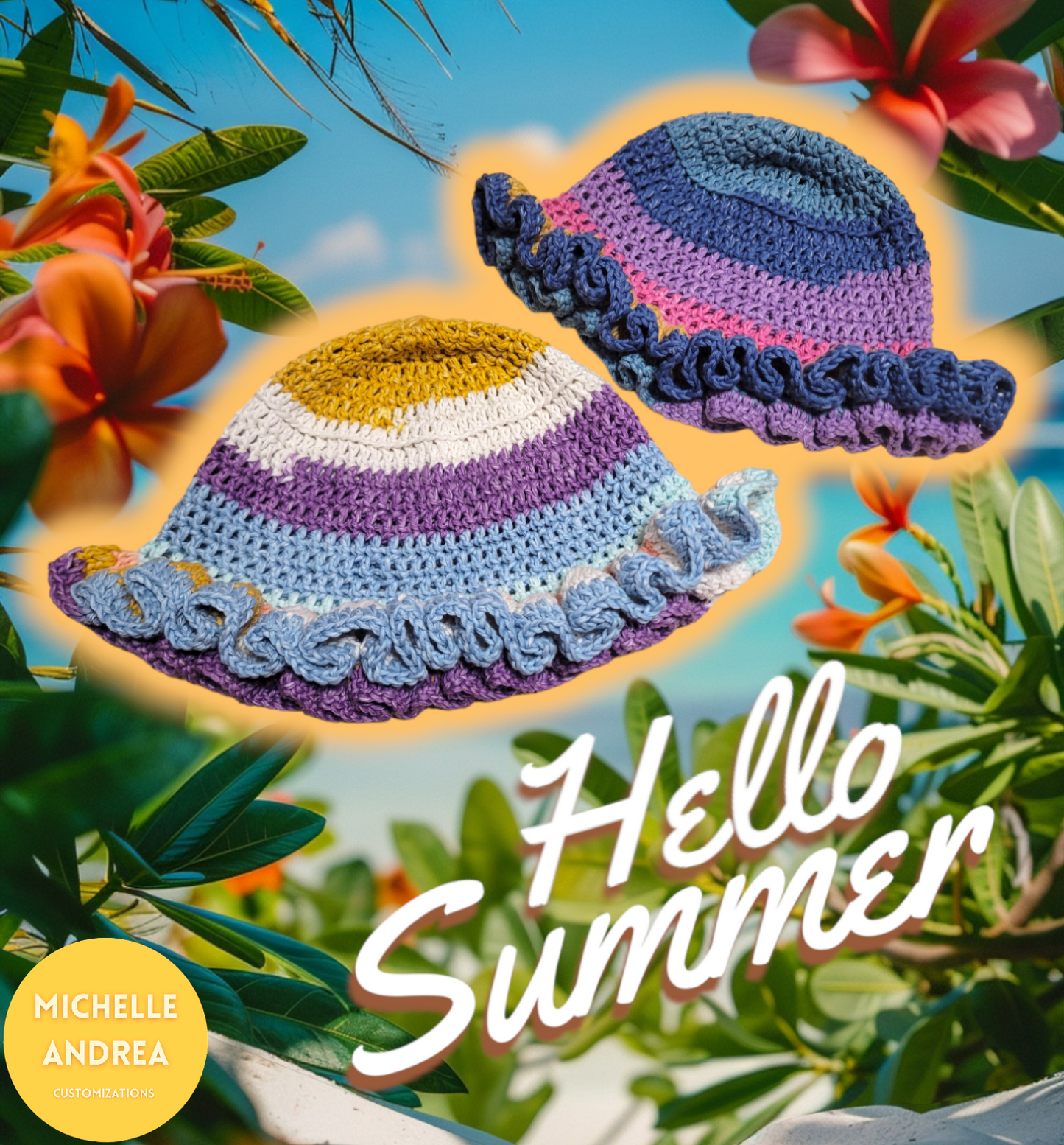 Ruffle Cotton Bucket Hats
