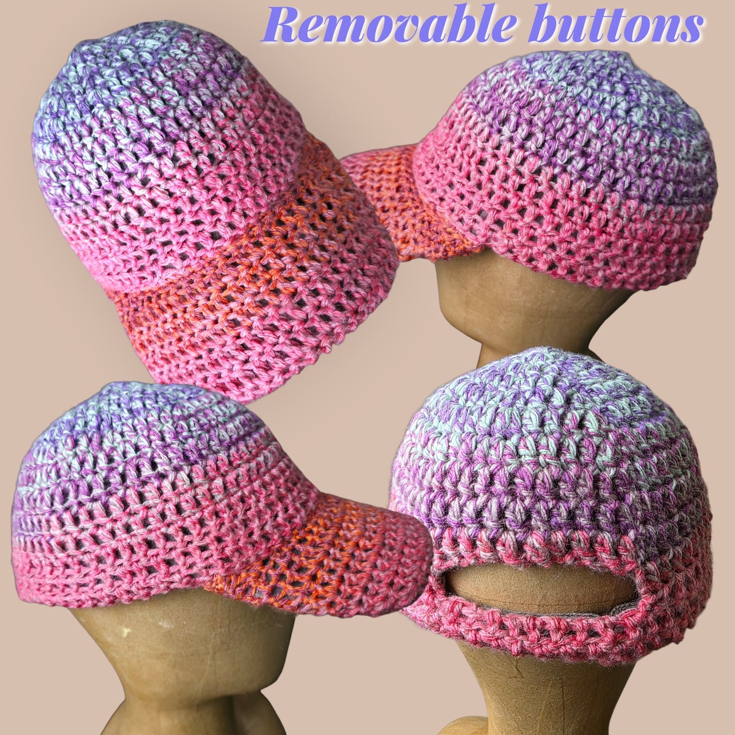 Stay Positive Crochet Cap