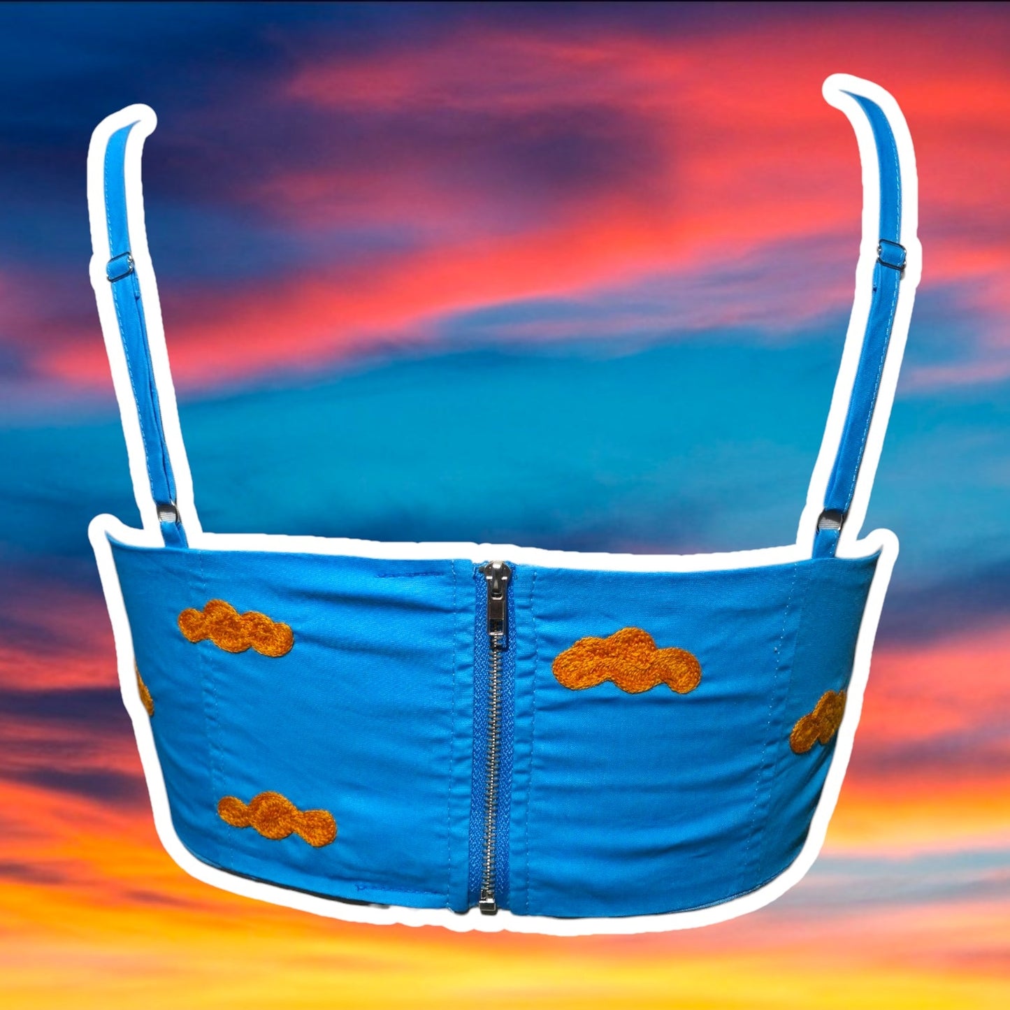 Orange and Blue Top