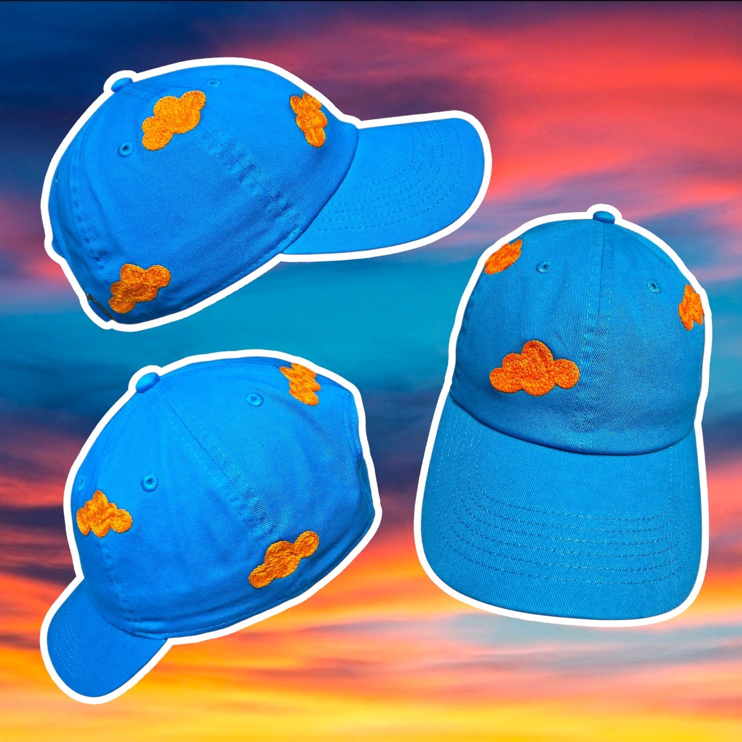 Orange and Blue Caps