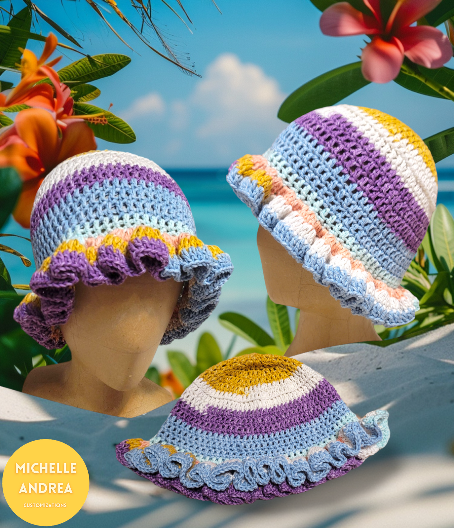 Ruffle Cotton Bucket Hats