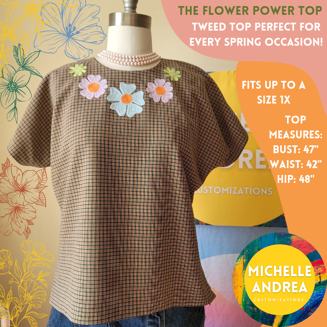 The Flower Power Tweed Top