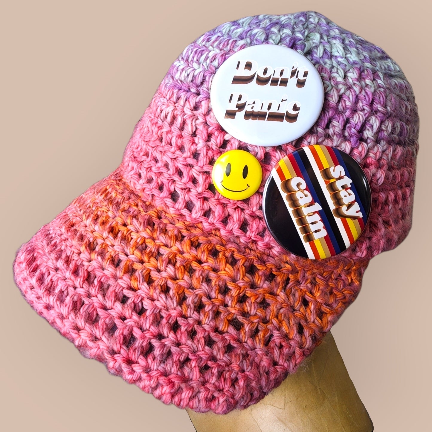 Stay Positive Crochet Cap