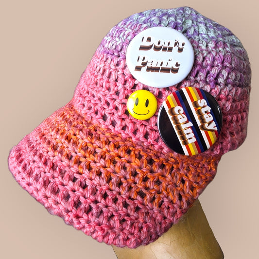 Stay Positive Crochet Cap